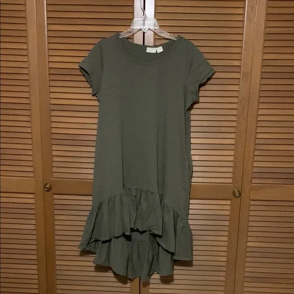 Zim & Zoe Olive Green Cotton Dress 14 - Picture 1 of 4